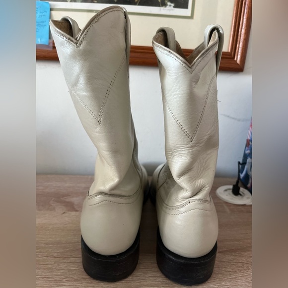 COWTOWN Mexico White Leather Cowboy Boots - Picture 6 of 12